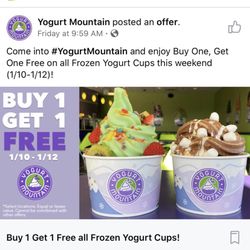Yogurt Mountain - Valid 1/10-1/12