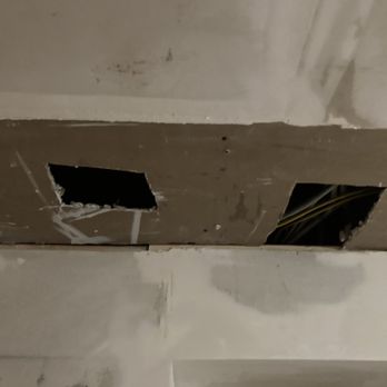 Mister Electric - These are new large holes in my ceiling. It's not subtle. Why? Is there something up there that needs ventilation? Is this a hint? - Electricians Near Me - Temple Hills, Maryland Mister Electric - These are new large holes in my ceiling. It's not subtle. Why? Is there something up there that needs ventilation? Is this a hint? - Electricians Near Me - Temple Hills, Maryland