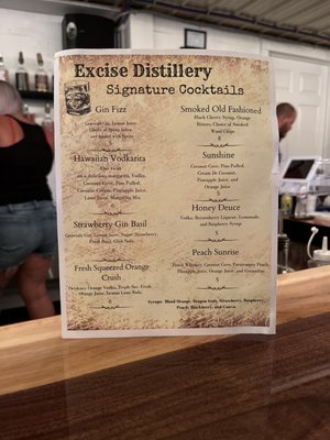 Menu photo 6 Excise Distillery Patton, PA