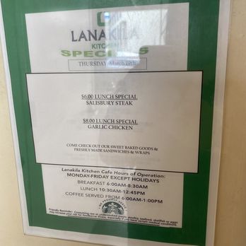 Lanakila Kitchen - Thursday's Menu 3/19 - Caterers Near Me - Honolulu, Hawaii