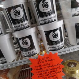 Scratch, locally made ice cream (nice use of an adverb, too) Scratch, locally made ice cream (nice use of an adverb, too)