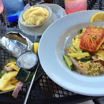 Fresh Ketch - Salmon and stuffed cod! Mashed potato was on point! - Seafood Near Me - Hyannis, Massachusetts Fresh Ketch - Salmon and stuffed cod! Mashed potato was on point! - Seafood Near Me - Hyannis, Massachusetts