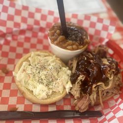 The Little Dooey - Pulled pork combo with baked beans and slaw.