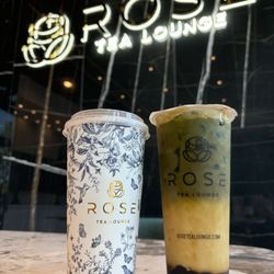 Rose Tea Lounge - Cupertino - Tiramisu milk tea, dirty boba matcha latte