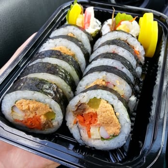 The Fresh Roll House - The spicy tuna roll/kimbap. FYI, the tuna is cooked. The shiso leaf adds a very nice note! :D - Korean Near Me - Irvine, California The Fresh Roll House - The spicy tuna roll/kimbap. FYI, the tuna is cooked. The shiso leaf adds a very nice note! :D - Korean Near Me - Irvine, California