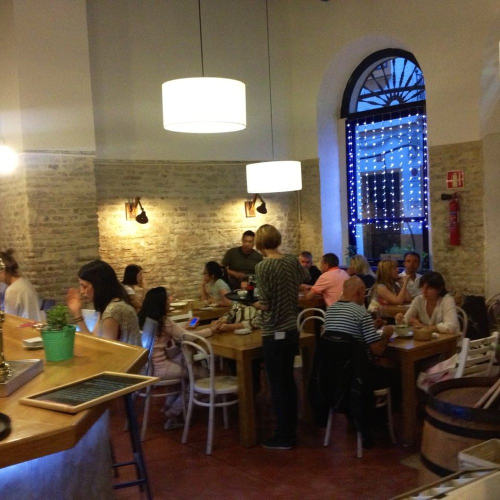 La Brunilda - inside, this place packs up fast, either make reservation (not the day of) or go early, they open at 8:30pm - Tapas Bars Near Me - Seville, SE La Brunilda - inside, this place packs up fast, either make reservation (not the day of) or go early, they open at 8:30pm - Tapas Bars Near Me - Seville, SE