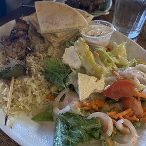 Photo of Olympic Cafe - San Diego, CA, United States. Chicken and beef platter. Delicious!!