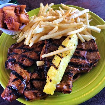 Barnaby's Cafe - hawaiian pork chops - great on flavor but a bit short on juiciness - American Near Me - Houston, Texas Barnaby's Cafe - hawaiian pork chops - great on flavor but a bit short on juiciness - American Near Me - Houston, Texas