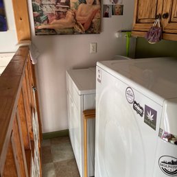 New dryer behind my washer. Very tight space.