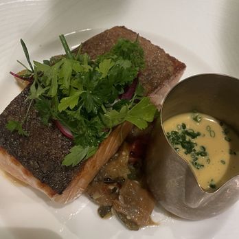 Gordon Ramsay at The Carnaby - Salmon with ratatouille - British Near Me - Anaheim, California