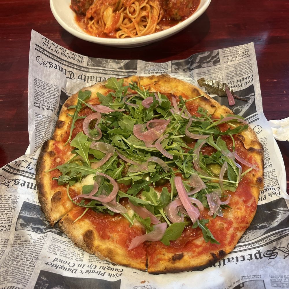 12" New Calabrese Pizza and Pasta Marinara & Meatballs 12" New Calabrese Pizza and Pasta Marinara & Meatballs