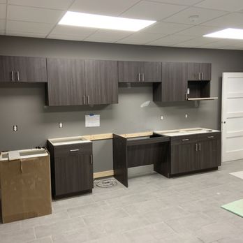Wayne Wright Construction - Old bowling alleys break room for the employees. - General Contractors Near Me Wayne Wright Construction - Old bowling alleys break room for the employees. - General Contractors Near Me