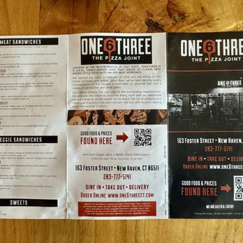One 6 Three - Menu - Pizza Near Me - New Haven, Connecticut One 6 Three - Menu - Pizza Near Me - New Haven, Connecticut