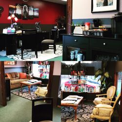 Cutting Edge - Cutting Edge reception area and waiting area with coffee bar