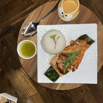 Zaya Thai Pantry - Salmon on banana leaf - Thai Near Me - Danville, California Zaya Thai Pantry - Salmon on banana leaf - Thai Near Me - Danville, California