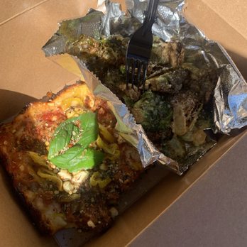 Alpine Pizza Company - "Que" Pizza and side of Brussels - Pizza Near Me - Vail, Colorado