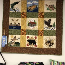 Maryland Vacuum and Sewing Center - Embroidered "The Great Outdoors" wall panel.
