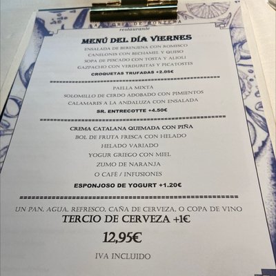 Menu photo 2 La Gloria de Montera Madrid, M