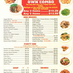 Chan's Buffet - Menu Take-Out Prices