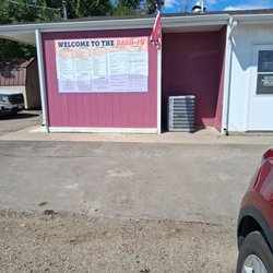 Dash Inn - We parked on the side. This is your menu Like I said, all that was missing was the car hop tray