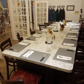 Cook, Cork & Fork - The table is set for our corporate team outing activity! - Cooking Classes Near Me - Palatine, Illinois