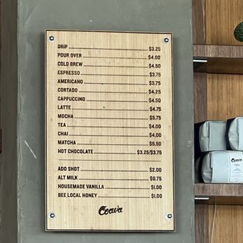Coava Coffee Roasters - Menu - Coffee & Tea Near Me - Portland, Oregon Coava Coffee Roasters - Menu - Coffee & Tea Near Me - Portland, Oregon