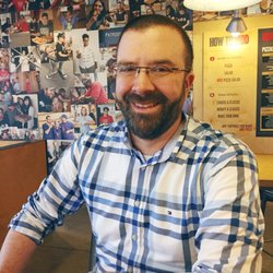 St Timothy Presbyterian Church - Pastor Joel enjoying some pizza at Mod
