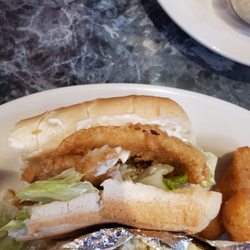 Harbor Inn Cajun Seafood - Flounder sandwich