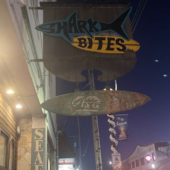 SharkBites - Their sign out front - Fish & Chips Near Me - Coos Bay, Oregon