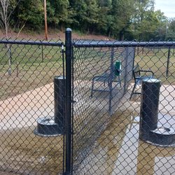 Nice water fountains in both parks as well as benches