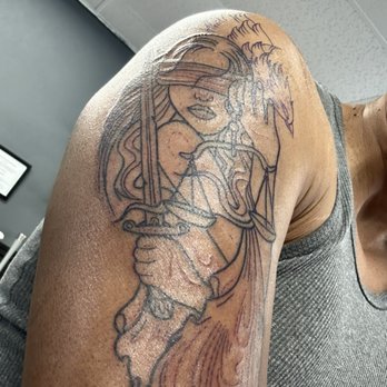 Steadfast Tattoo - Outline completed - Tattoo Near Me - Riverside, California