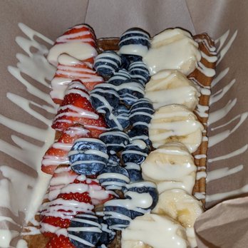 Bonjour - Fruity Waffle with White Chocolate - Creperies Near Me - Baton Rouge, Louisiana