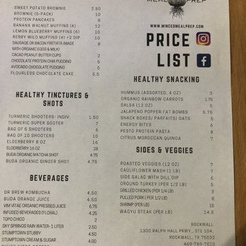 Minced Meal Prep - Menu - Do-It-Yourself Food Near Me - Rowlett, Texas