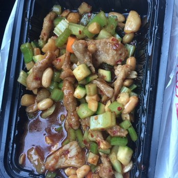 Hong Kong Express - Kung pao. I ordered with fried rice. Good taste but meat portion is less. - Chinese Near Me - Little Elm, Texas
