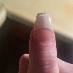 Horrible french tip nail job