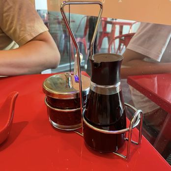Dumpling Hours - Table comes with chili oil and soy sauce - Dim Sum Near Me - Palo Alto, California Dumpling Hours - Table comes with chili oil and soy sauce - Dim Sum Near Me - Palo Alto, California