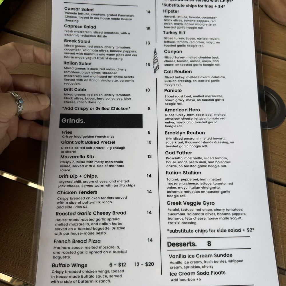 Drift - Menu - it's possible it could change, but def some good options! - Salad Near Me - Kalaheo, Hawaii Drift - Menu - it's possible it could change, but def some good options! - Salad Near Me - Kalaheo, Hawaii