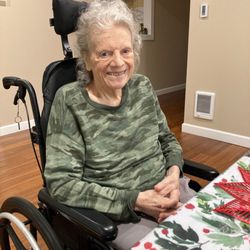 Pacific Northwest Home Care Adult Family Home - Mom on her first day at Pacific Northwest Home Care.