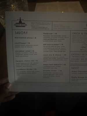 Menu photo 1 The Press Room Chicago, IL Menu photo 1 The Press Room Chicago, IL