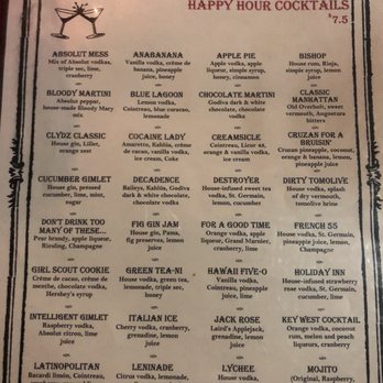 Clydz - Clydz Happy Hour Menu 1 - New American Near Me - New Brunswick, New Jersey Clydz - Clydz Happy Hour Menu 1 - New American Near Me - New Brunswick, New Jersey