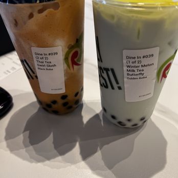 Rapha Tea  - Winter Melon Butterfly with Golden Boba  Thai Tea Swirl Slush - Bubble Tea Near Me - Peoria, Arizona