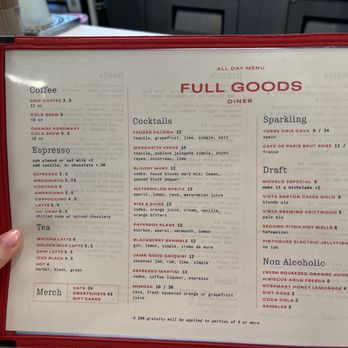 Full Goods Diner - Menu - Diners Near Me - San Antonio, Texas
