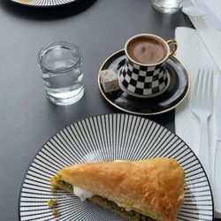 Apricot Nuts - Baklava with Maraş dondurma (Turkish ice cream); Turkish coffee