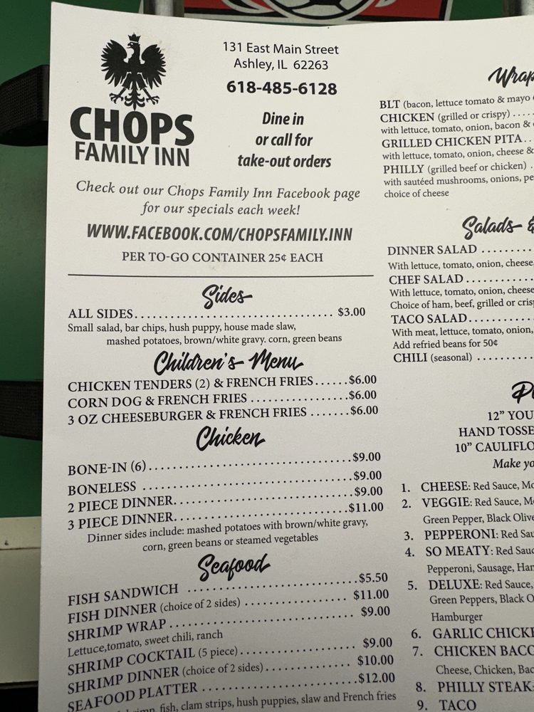 CHOPS FAMILY 10 Photos 131 E Main St, Ashley, Illinois Salad