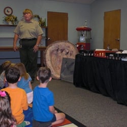 Cleburne Public Library - Rangers from Dinosaur Valley State Park showed kids dino fossil, giant footprints, and more.