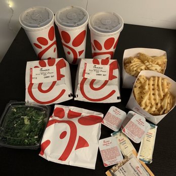 Chick-fil-A - (2) Spicy Deluxe Sandwiches, Chicken Sandwich, Kale Crunch Side, Waffle Potato Fries, Freshly-Brewed Iced Tea Sweetened, (2) cokes - Fast Food Near Me - Elmhurst, New York