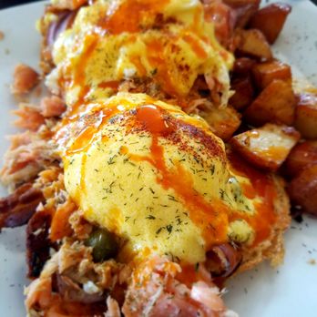 Emle's Restaurant - Eggs Hemingway (added hot sauce) - American Near Me - Northridge, California Emle's Restaurant - Eggs Hemingway (added hot sauce) - American Near Me - Northridge, California