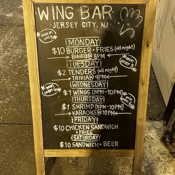 Wing Bar - Weekly specials - Chicken Wings Near Me - Jersey City, New Jersey Wing Bar - Weekly specials - Chicken Wings Near Me - Jersey City, New Jersey