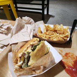 Mainely Burgers - The veggie coop and truffle fries