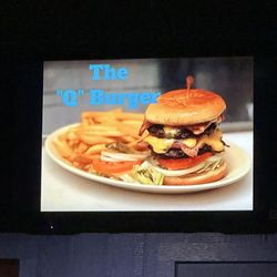 Q's Billiards & Eatery - The Q burger with fries